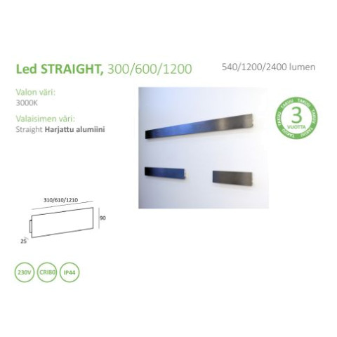LED seinävalaisin - STRAIGHT 1200