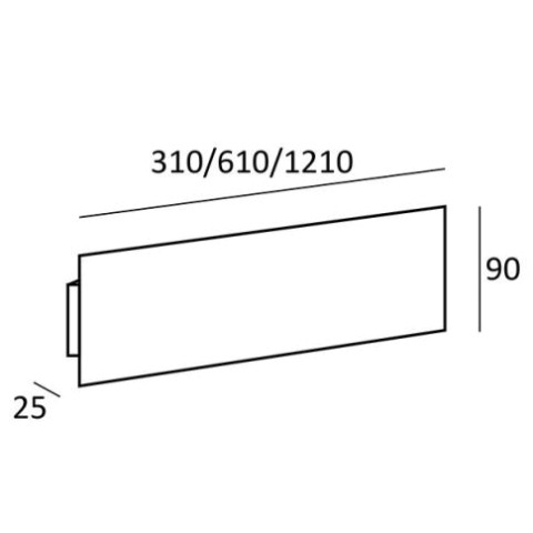 LED seinävalaisin - STRAIGHT 1200 mittakuva